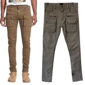 Belstaff Skinny Fit Low Waist Utility Pocket Taupe Denim Jeans Men 31/31.5 EUC